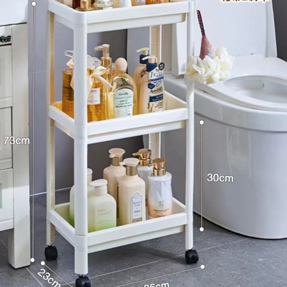 Bathroom Toilet Storage Rack Multi-Layer Plastic Storage Rack Kitchen Storage Storage Rack Bookshelf Nordic Style