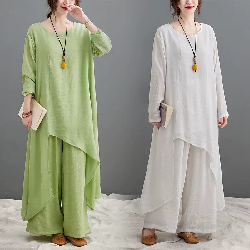 Autumn ethnic set, Chinese style, oversize, plus size