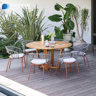 Outdoor Table and Chair Courtyard Rattan Chair Outdoor Terrace Garden Leisure Waterproof Sun-proof Rattan Chair Balcony Table and Chair Combination