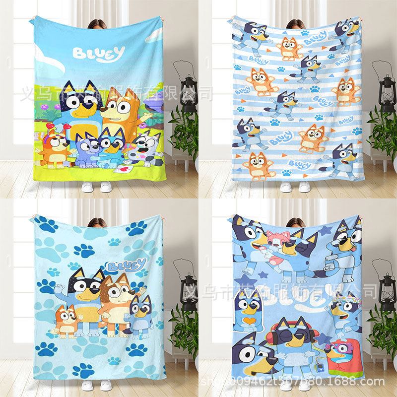 跨境temu爆款布鲁伊毛毯法兰绒毯子亚马逊午睡空调毯盖毯blanket