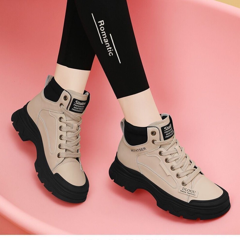 Cross-Border High-Top Shoes for Women 2025 Autumn and Winter New Soft Leather Versatile Popular Boots Casual Fashion Sports Women's Boots