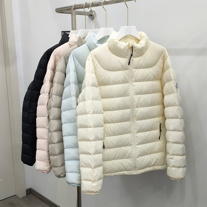 Flat Lake Rib down Jacket Fashionable Slim Fit New National Standard 90 White Duck down Stand Collar Outdoor Student Coat