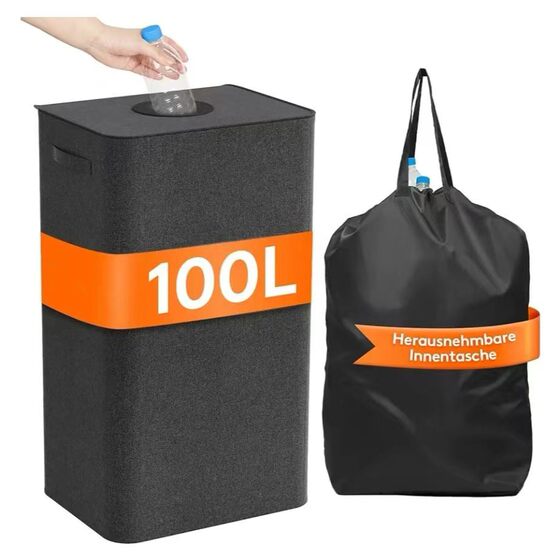 Cross-border 100L Kitchen Recycling Box Household Beverage Bottle Storage Box Deposit Bottle Storage Box Foldable Bottle Collection Basket