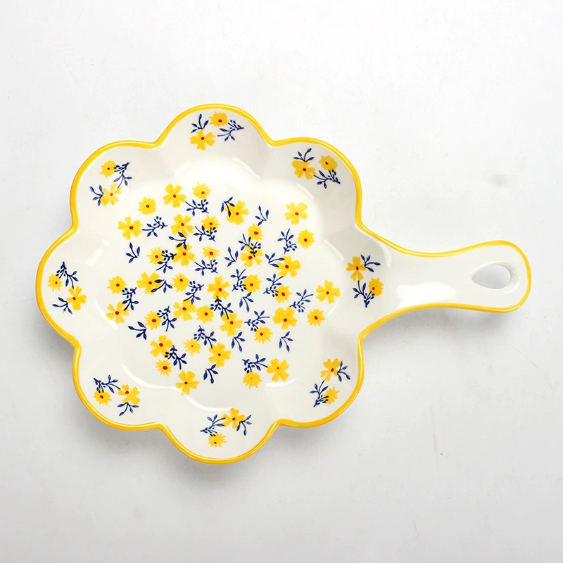 Ceramic tableware set, floral print, high-quality home dinnerware, assorted sizes
