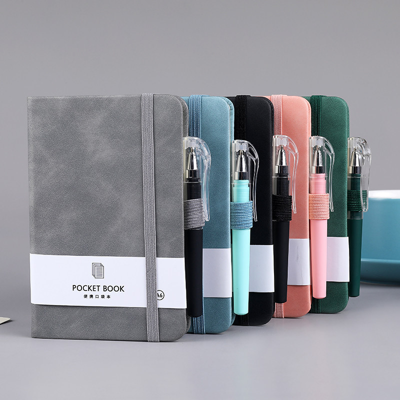 Mini correa elástica de color con alto valor corporativo de la oficina de negocios cuaderno de notas portátil logotipo imprimible