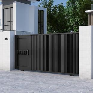 Stainless Steel Courtyard Door, Aluminum Alloy Villa Entrance Electric Door, Rural Household Sliding Door, Iron Louver Door