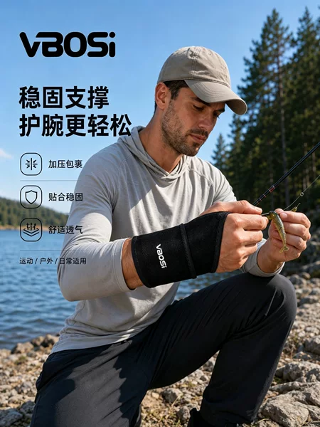 Wrist brace for wrist fixation and support, elbow sprain protection, outdoor fitness, bench press, fishing sports protective gear, cross-border manufacturer wholesale