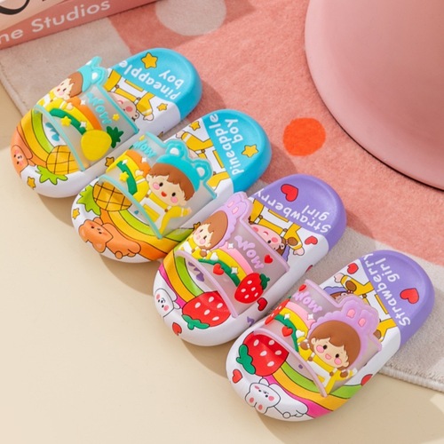 Cute cartoon children's unisex baby slippers, new summer home indoor soft sole comfortable cool baby slippers