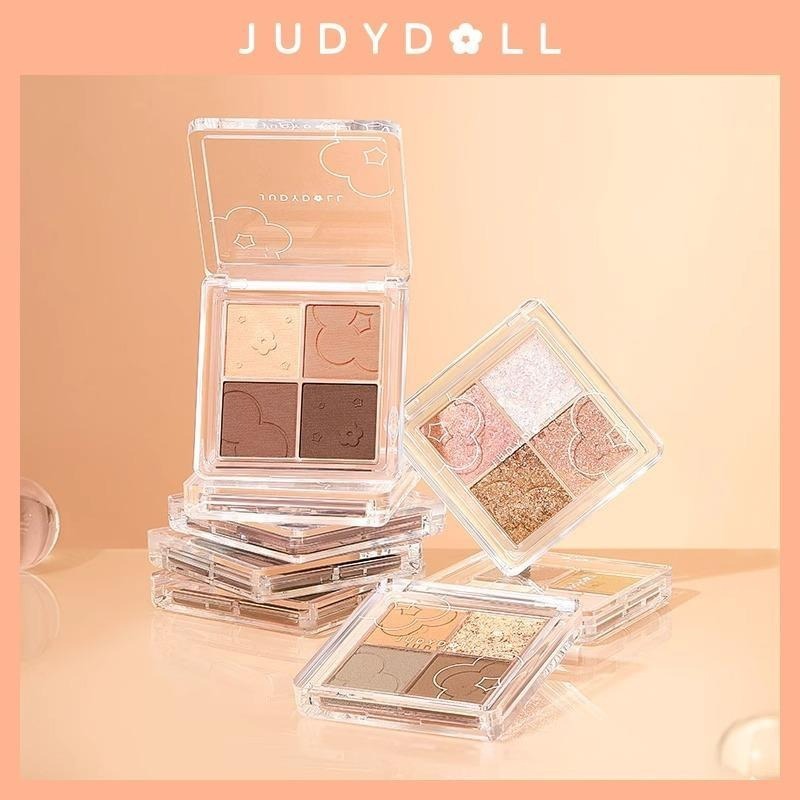 Judydoll橘朵四色眼影盘日常淡妆大地色高光亮片朵朵盘珠光哑光|undefined