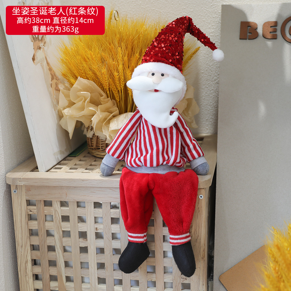 Transfronterizo luminoso Rudolf adornos de Navidad estilo europeo simple muñeca de tela Santa Claus/muñeco de nieve