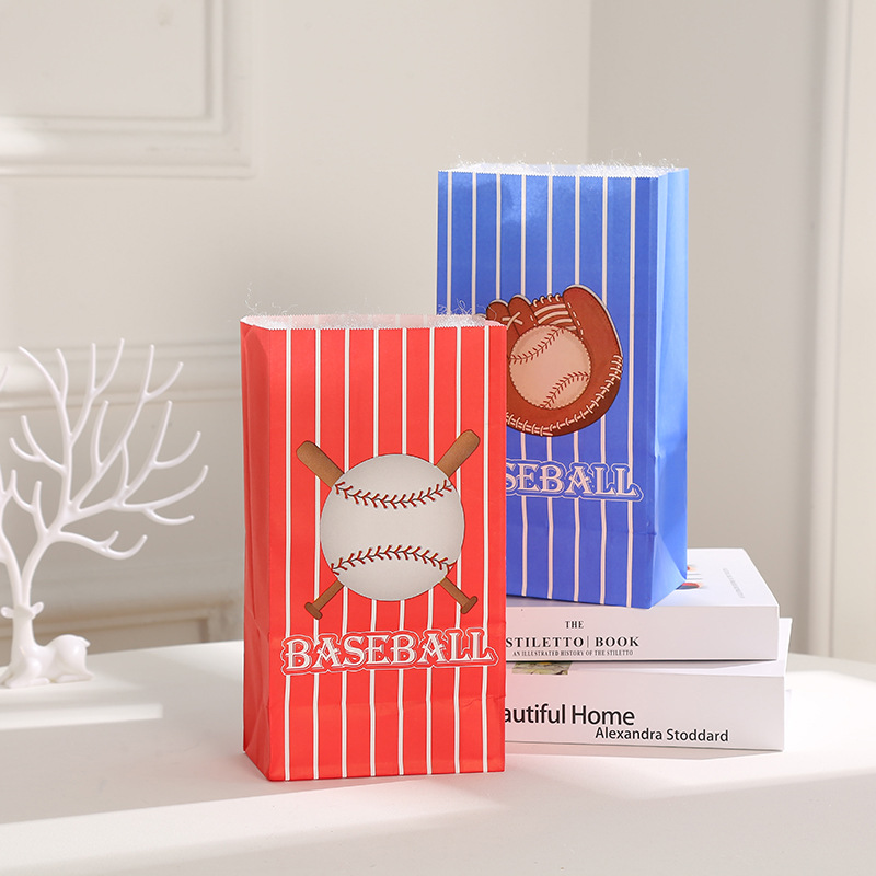 派对棒球食品袋牛皮纸袋聚会礼物袋礼品袋糖果袋定 制