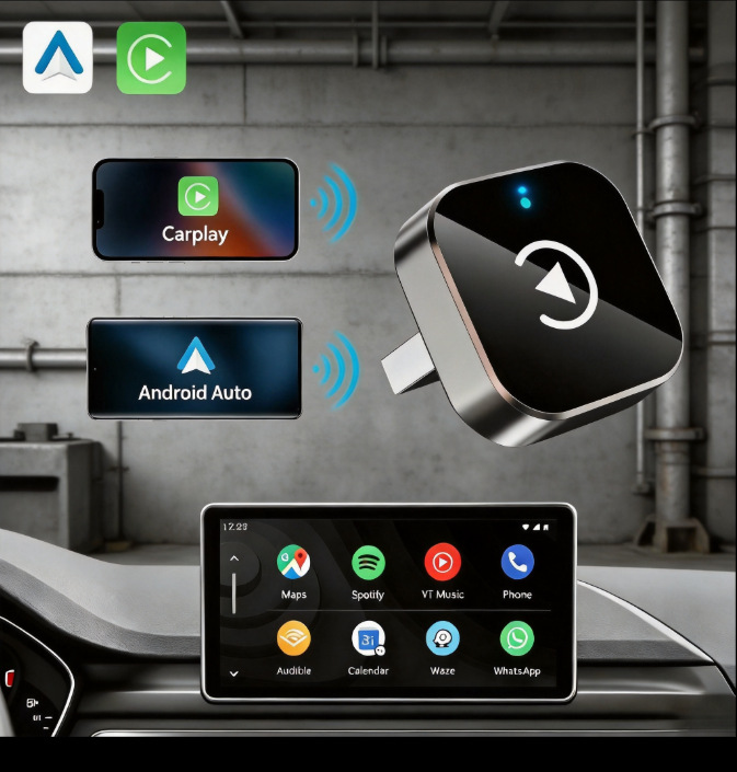 Source Factory Car-Mounted Wireless Carplay Conversion Box USB Plug-In Two-In-One Android Auto Screen Projection Module Now Available