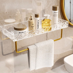 Bathroom Acrylic Storage Shelf Wall-Mounted No-Drill Vanity Wall Hang Bathroom Cosmetics Storage Towel Rack