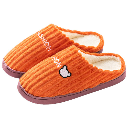 Women's Autumn/Winter Home Indoor Thick-Soled Warm Slippers, Anti-Slip, Home Use Couple Cute Plush Cotton Slippers for Men in Winter