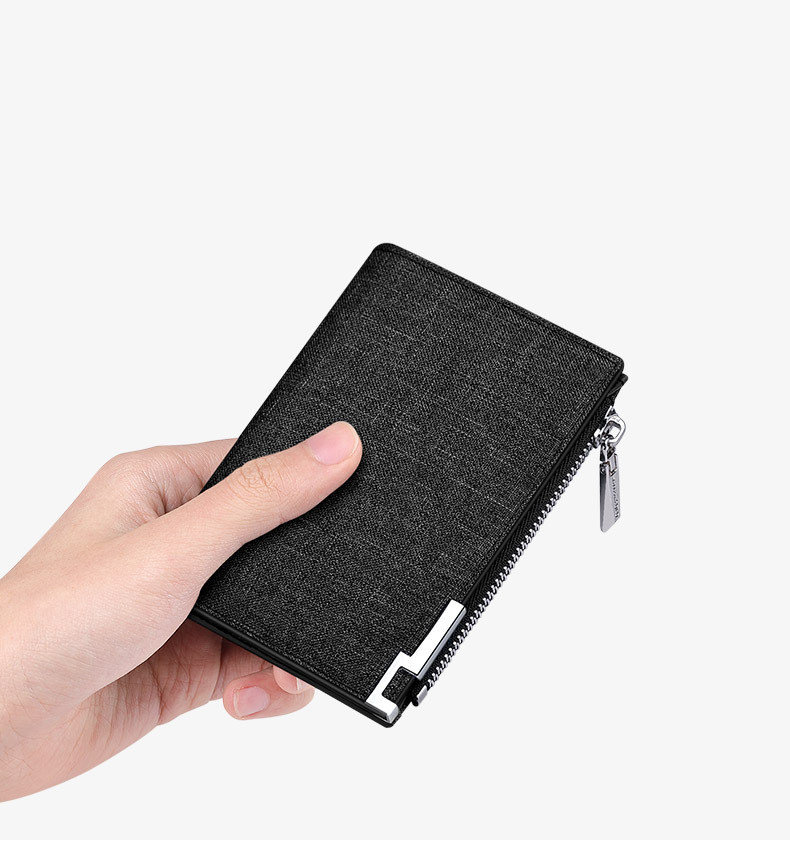 Ví nam gập mini Emperor Paul vải canvas siêu mỏng đựng thẻ và tiền xu chi tiết 18