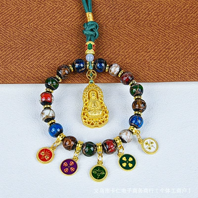 Car Pendant 2025 New Rotating Car hanging - peaceful-guanyin-scented-ash-glazed-car-hanger