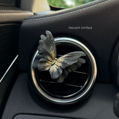 Car Perfume Aromatherapy Car Air Freshener Vent Decoration - premium-black-gold-dot-butterfly