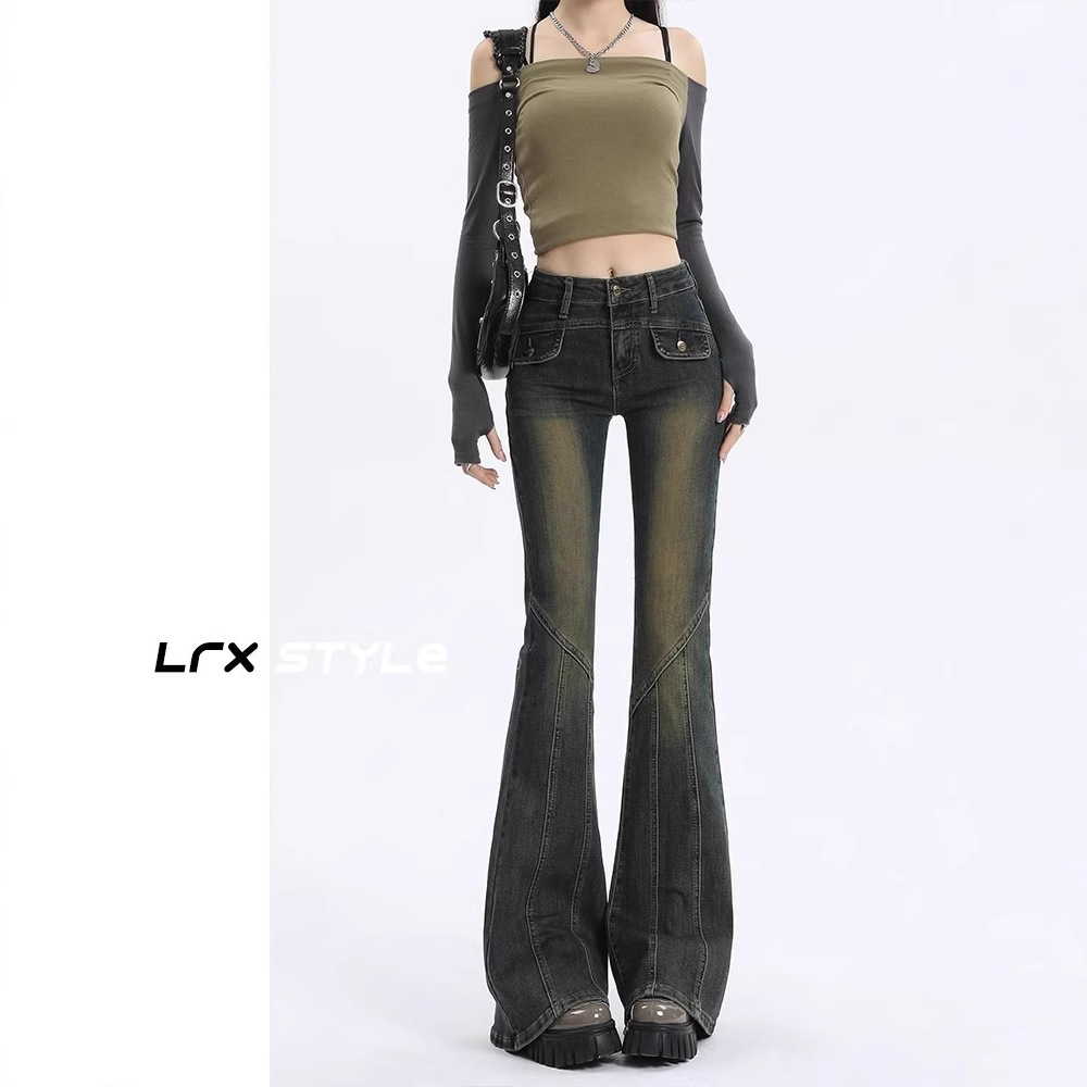 2025 New Style Flared Jeans for Women, Three-Dimensional Cut, Slim Fit, Niche Design, Long Pants for Trendy Girls