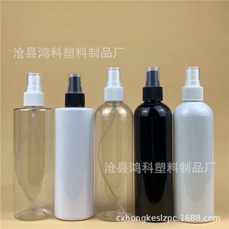 现货 300ml毫升塑料喷雾瓶 pet白色透明喷瓶 消毒清洗瓶化妆品瓶