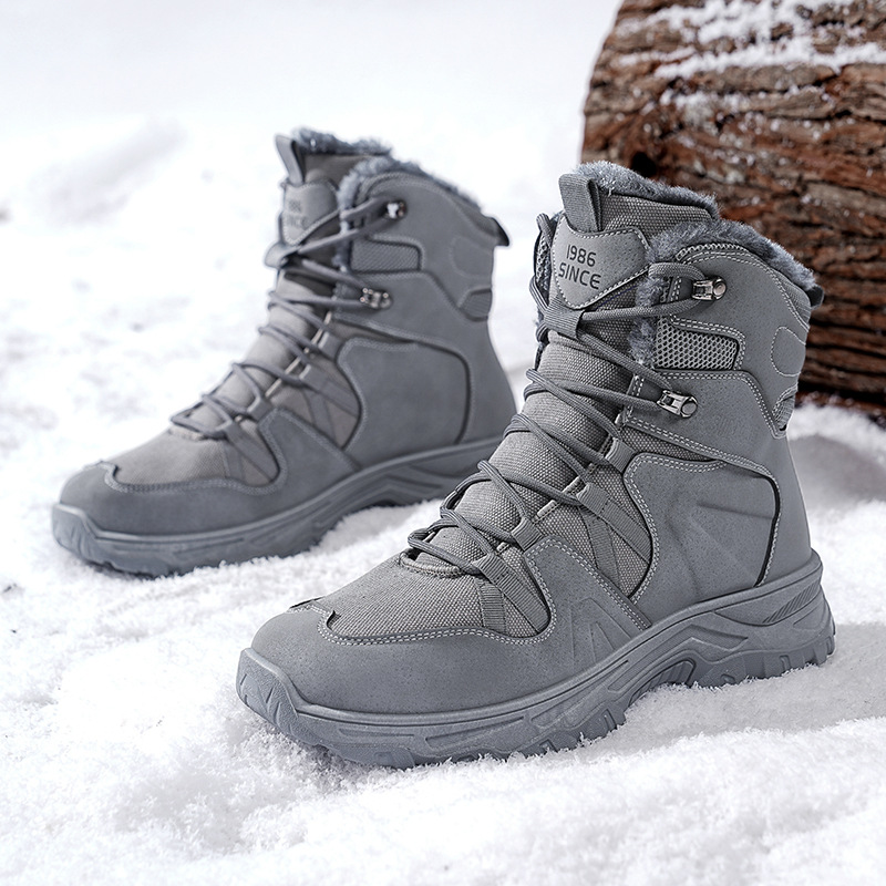 Zapatos de montaña al aire libre para hombres nuevos zapatos de senderismo antideslizantes y veludo, zapatos deportivos casuales transfronterizos para hombres