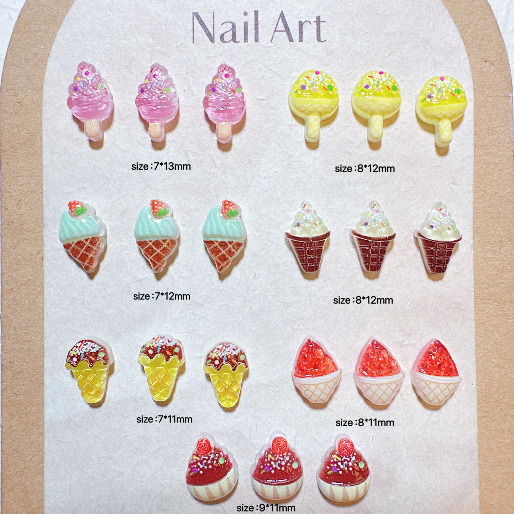 Cross-border hot-selling ice cream nail art accessories, mini DIY resin cup, nail and phone case materials wholesale