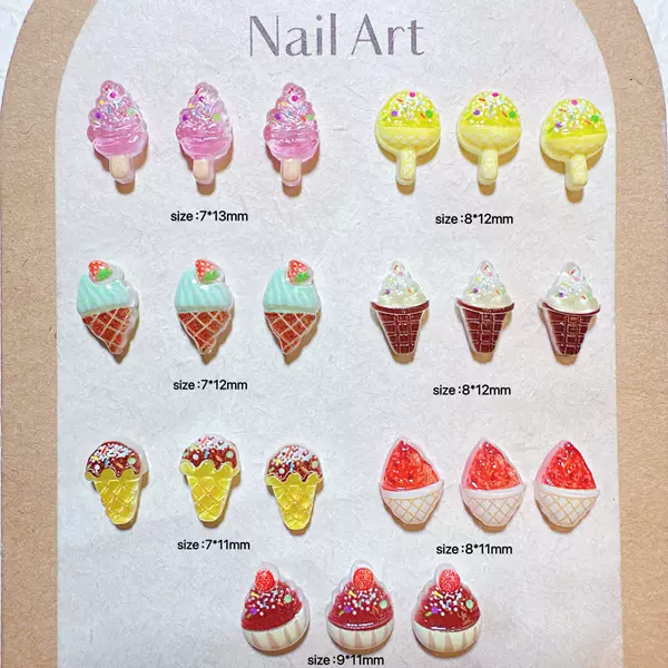 Cross-border hot-selling ice cream nail art accessories, mini DIY resin cup, nail and phone case materials wholesale