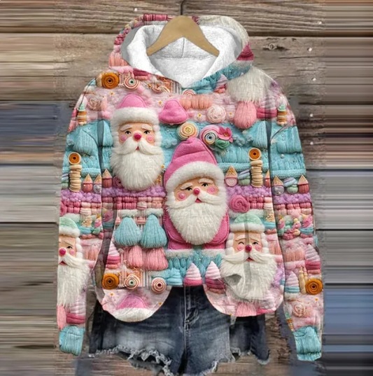 Herren-Kapuzenpullover mit lustigem Weihnachtsmotiv – Gemütlicher Pullover mit festlichen Designs, lockerer Passform, langen Ärmeln und Streetwear-Stil_voghion.com