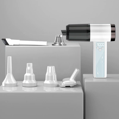Coffee powder vacuum cleaner for car use, to remove smoke and dust, coffee powder, bar counter cleaning, portable small handheld vacuum cleaner (Tozsoranlar) - pearl-white12000pa-high-suction-power-4-in-1-function-of-suction-blowing-extraction-and-charging