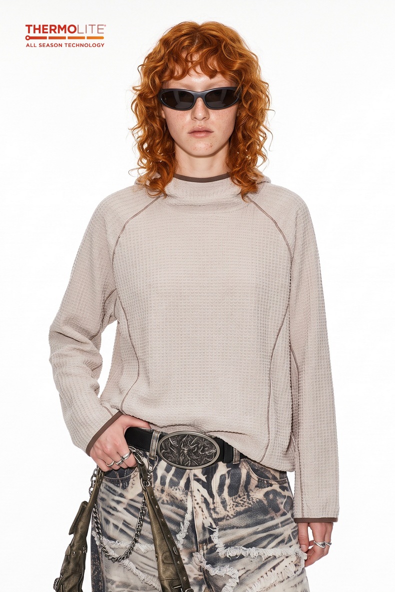 Inflation Khaki 180g Color-Block Hoodie