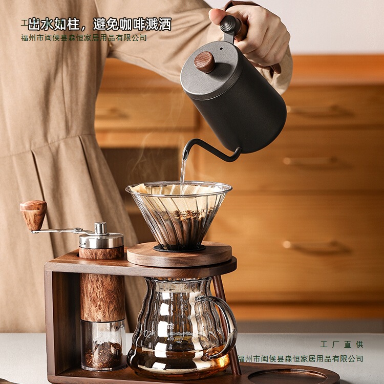 Hand-Brewed Coffee Pot Set, Household Filter Cup, Hand Grinder, Hand-Cranked Stand, Complete Set of Coffee Bean Grinding Tools Hand-Brewed Coffee Pot Set, Household Filter Cup, Hand Grinder, Hand-Cranked Stand, Complete Set of Coffee Bean Grinding Tools