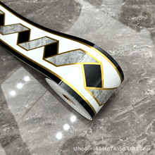 HL跨境批发踢脚线自粘加厚地脚线墙贴窗台腰线仿瓷砖贴大理石防水