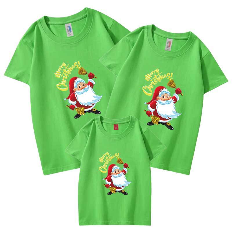 Navidad padre-hijo ropa para una familia de tres o cuatro Festival de dibujos animados de la familia Camiseta de manga corta de la clase de los niños uniforme actividad infantil bebé Cruz