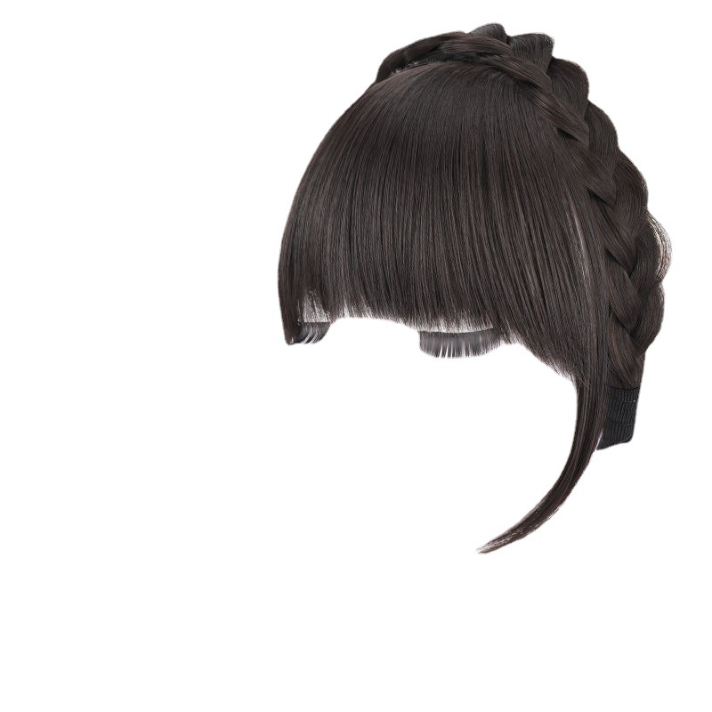 Peluca de flequillo de aire hembra frente natural hueso de pescado trenza peluca banda de cabello flequillo integrado flequillo falso invisible pieza de cabello