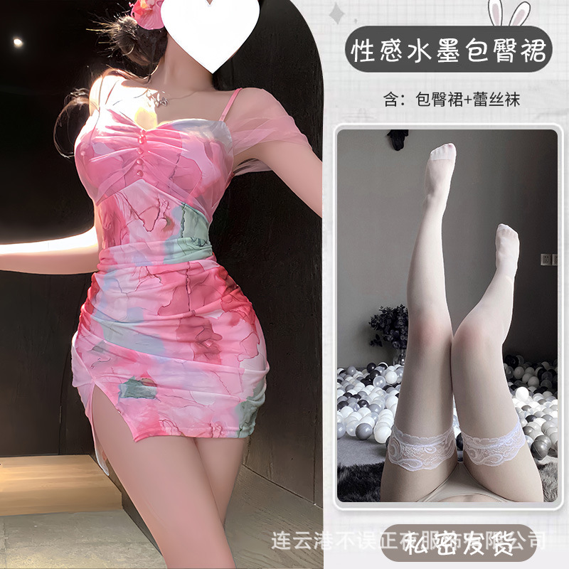 핑크 [힙스커트] + 레이스삭스