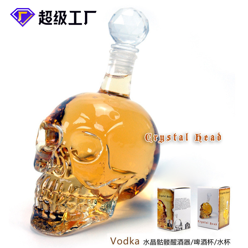 Suministro transfronterizo cráneo hueso botella de vino botella de vodka 350ml550ml1000ml botella de vino decantador image 3