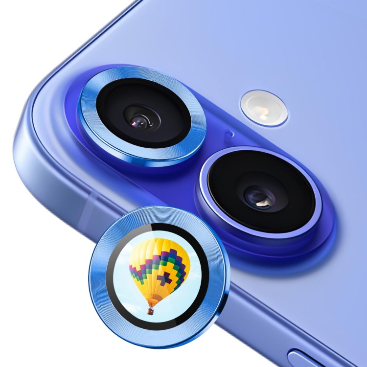 ENKAY Hat-Prince AR película protectora de lente metálica opaca aleación de aluminio + vidrio templado detrás para iPhone 16 / 16