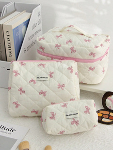 贝格箱包 New cotton cosmetic bag niche portable toiletry storage bag floral ins cute quilted bag factory