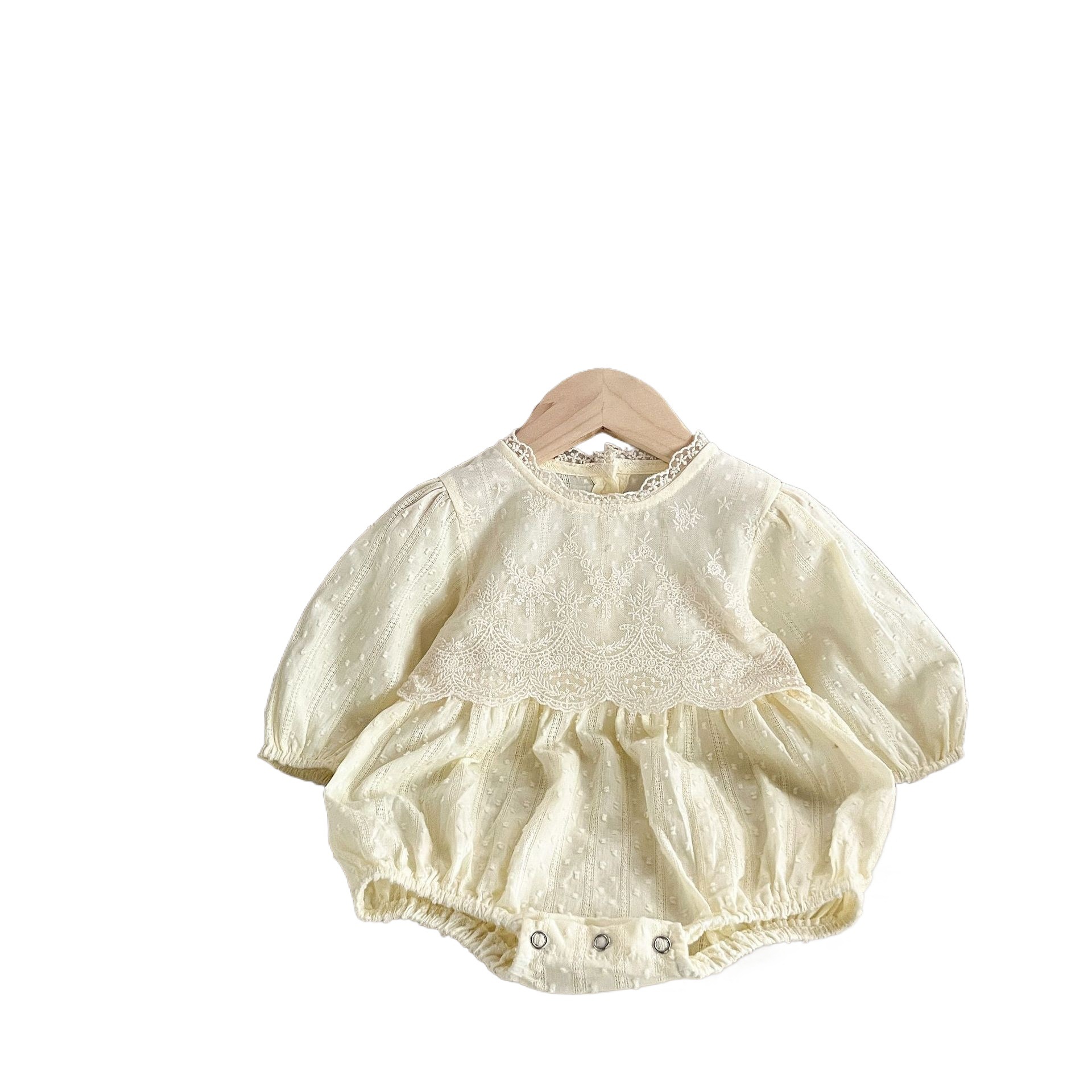 2023 estilo coreano niñas bebé algodón encaje mono mameluco ins recién nacido lindo suelta triángulo mameluco