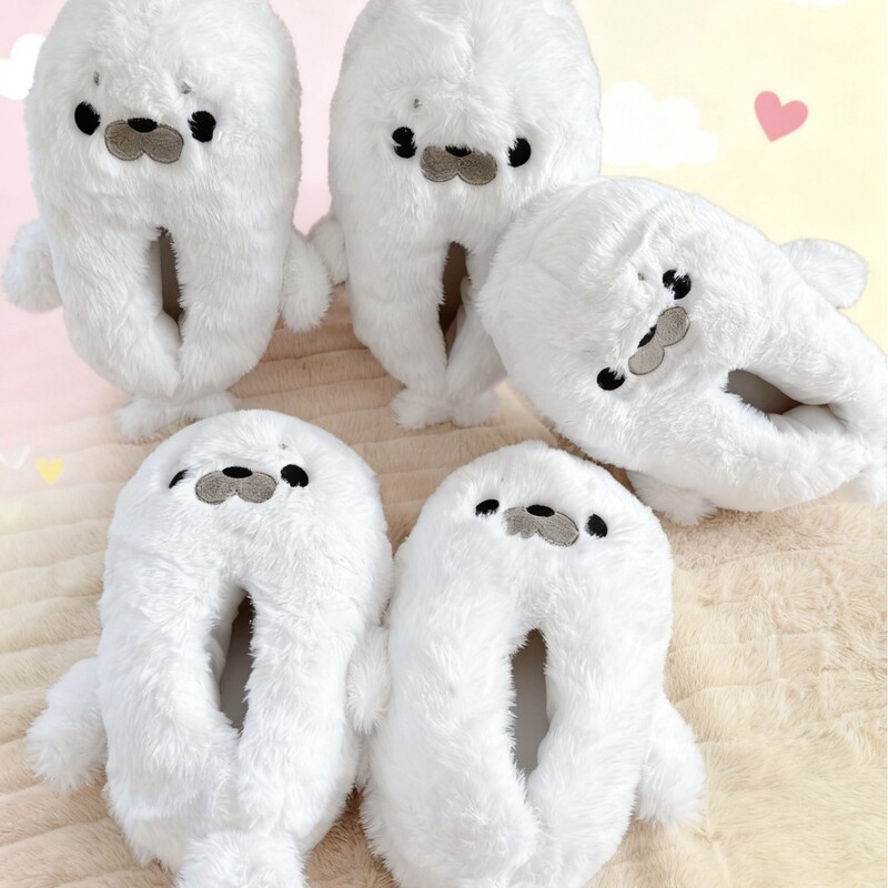 Penguin Cotton Slippers for Women, Autumn and Winter Indoor Home Use, Leather Sole, Plush, Postpartum, Warm, Unisex Cotton Shoes, Cute and Fun