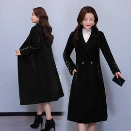 秋冬季风衣女加厚新款洋气外套女中长款秋冬韩版修身显瘦大衣外套