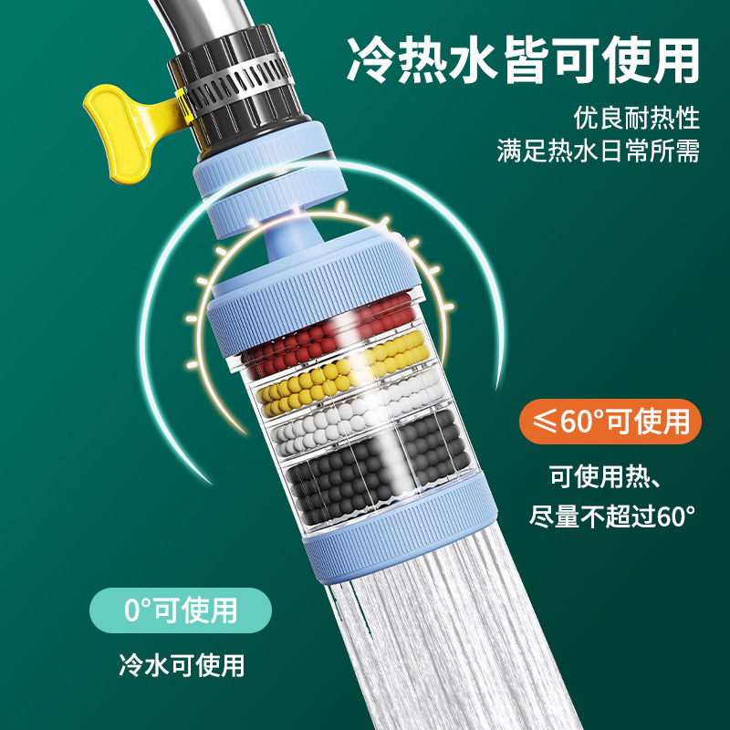 Rotatable six-layer household faucet filter universal splash-proof shower water saver kitchen tap water filter