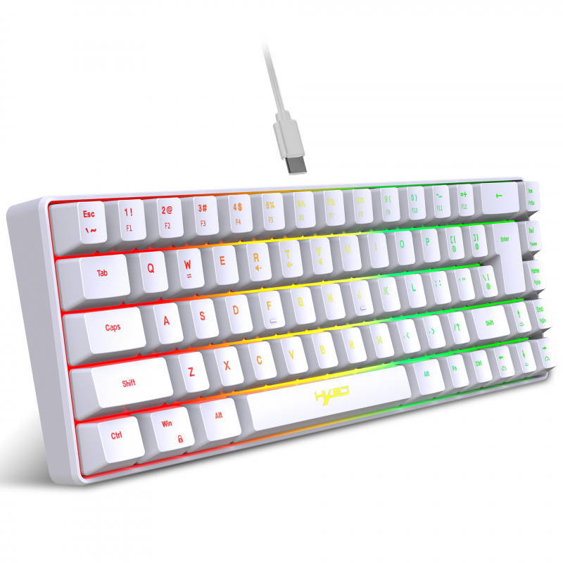 Wired Portable 68-Key Mechanical Feel Membrane Gaming Keyboard Made of Abs Material with Rgb Backlight Cross-Border Mouse and Keyboard Set