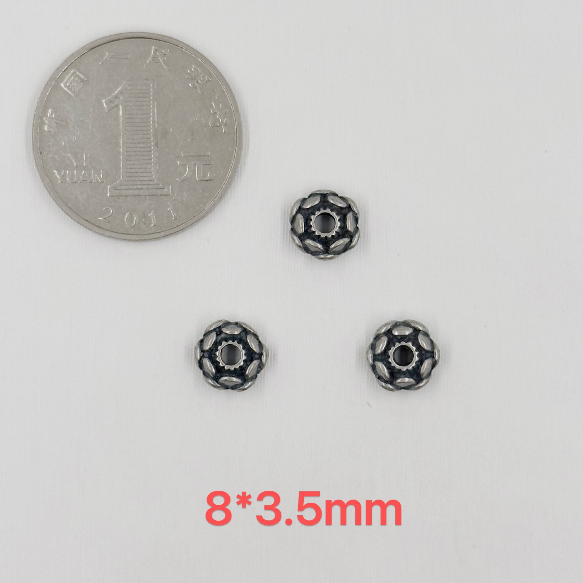 384-417 Shanxi vintage old silver spacer beads DIY accessories 9997 silver bracelet jewelry accessories