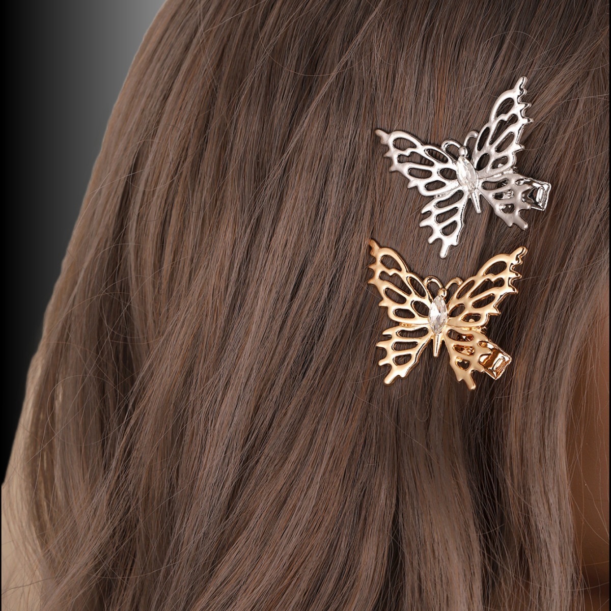 Nueva pinza de pelo dulce francesa, clip de flequillo de mariposa hueco retro, clip de pico de pato lateral fresco pequeño, clip de pelo roto, tocado image 2