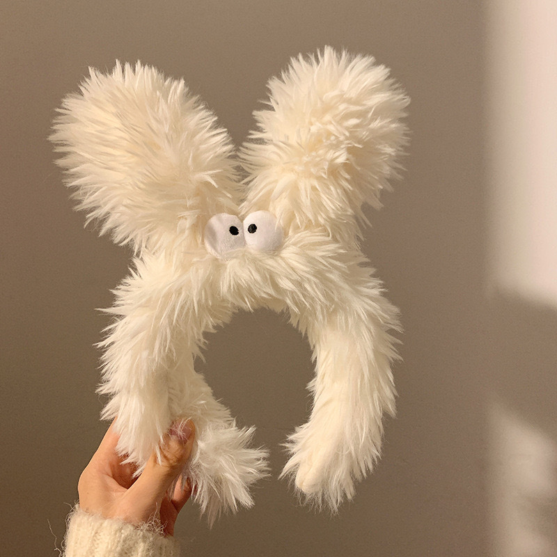 かわいいリボンウサギの耳ぬいぐるみヘッドバンドレース洗顔ヘッドバンド子供用ヘアピン 2025 新しい帽子|undefined