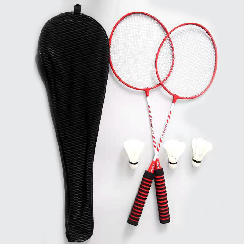 내구성이 뛰어난 차이나 레드 [무료 라켓 가방 + 배드민턴 3개]