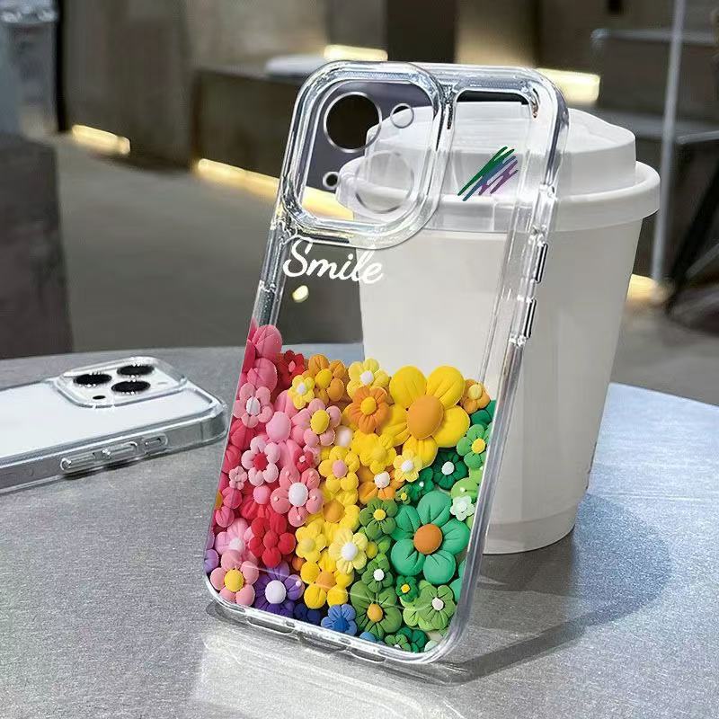 Girasol de color para iphone16promax funda para teléfono móvil 11 Apple transparente 15 anti-caída 14pro1 3/12