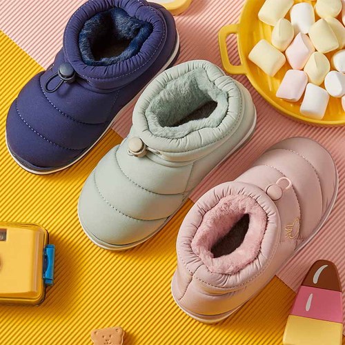 Children's cotton slippers, cute and warm in winter, boys and girls home cotton slippers and baby snow boots drop shipping