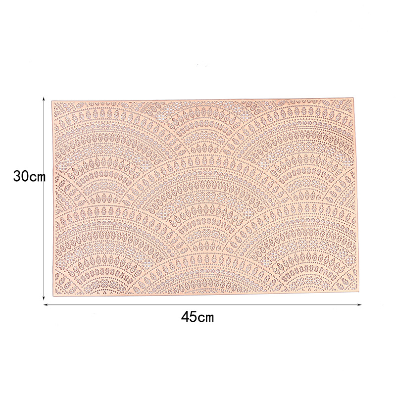 Alfombra de PVC rectangular europea almohadilla de café aislante térmico alta sensación hueco ligero almohadilla de aislamiento térmico almohadilla de restaurante impermeable