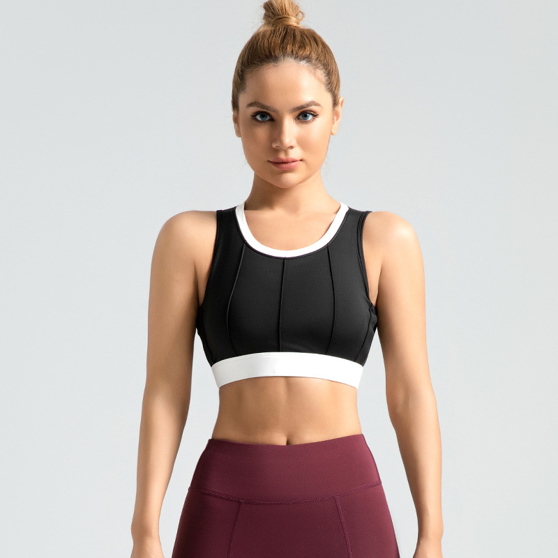Área transfronteriza vertical color bra de yoga antichoque de alta resistencia fija ropa interior deportiva delgada